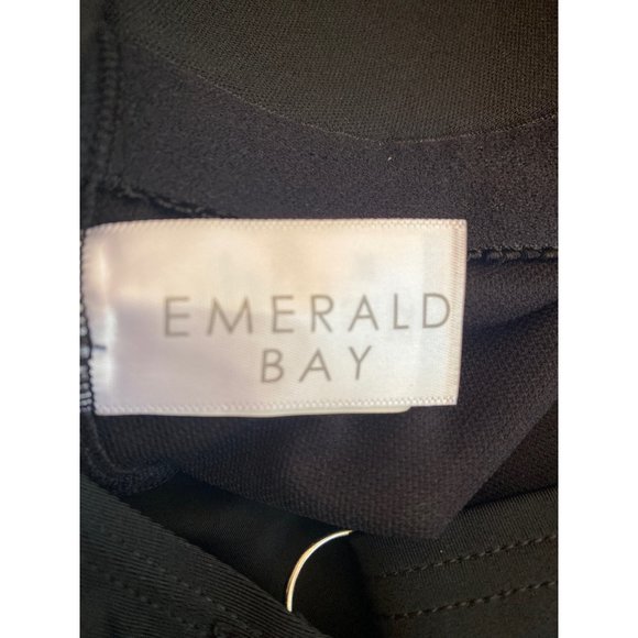 Emerald Bay Black White Ruched One Piece SwimSuit Size 22 - Picture 3 of 6